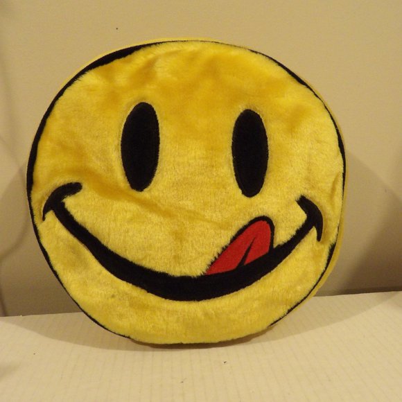 + Joe Boxer Smiley Happy Face Plush Decorative Accent Throw Pillow Decor VTG - Picture 1 of 7